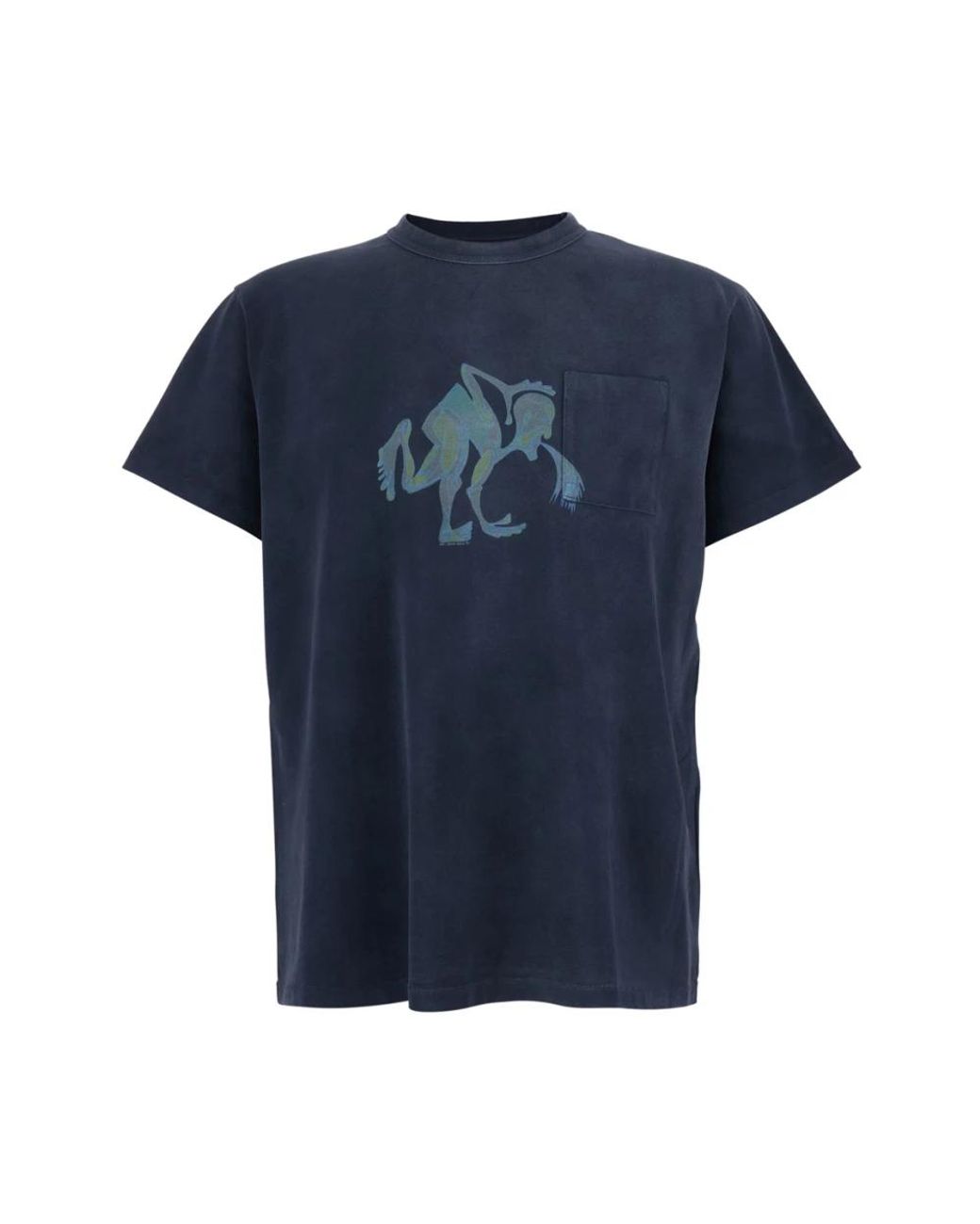 ERL Tops ,Blauw ,Katoen Puke T-Shirt Knit in het Blue voor heren