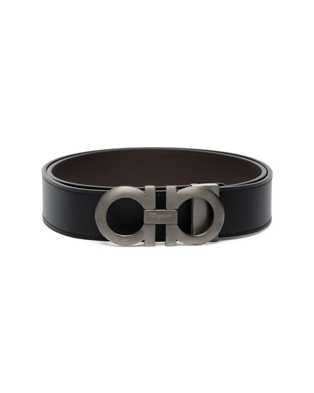Ferragamo Accessoires ,Zwart ,Leer Gancini Reversible Leren Riem in het Black voor heren