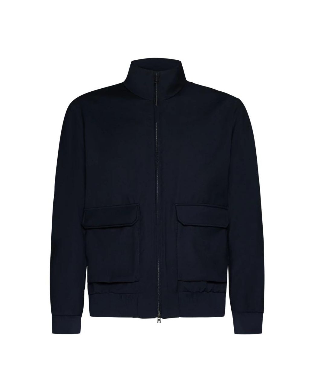 Herno Blauer woll-wasserabweisender tel,blaue jacke mit reißverschluss und stehkragen,storm system® woll bomberjacke in Blue für Herren