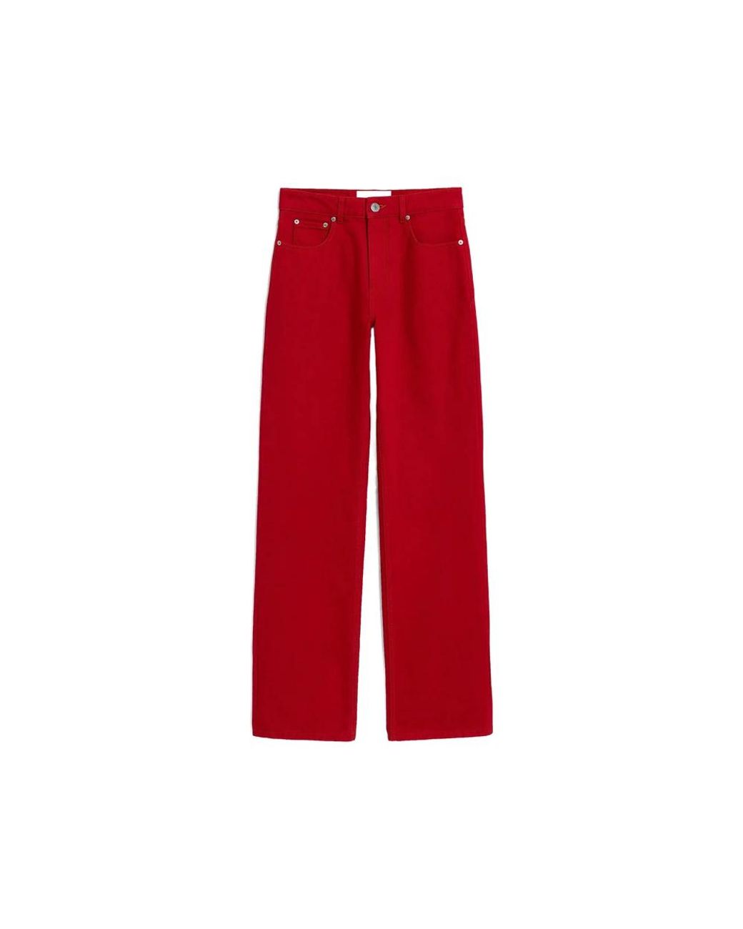 AMI Red Large-Fit Cotton Jeans