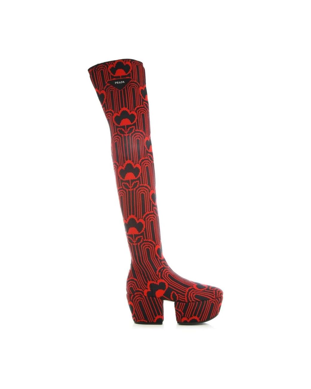 Prada Red Over-Knee Boots