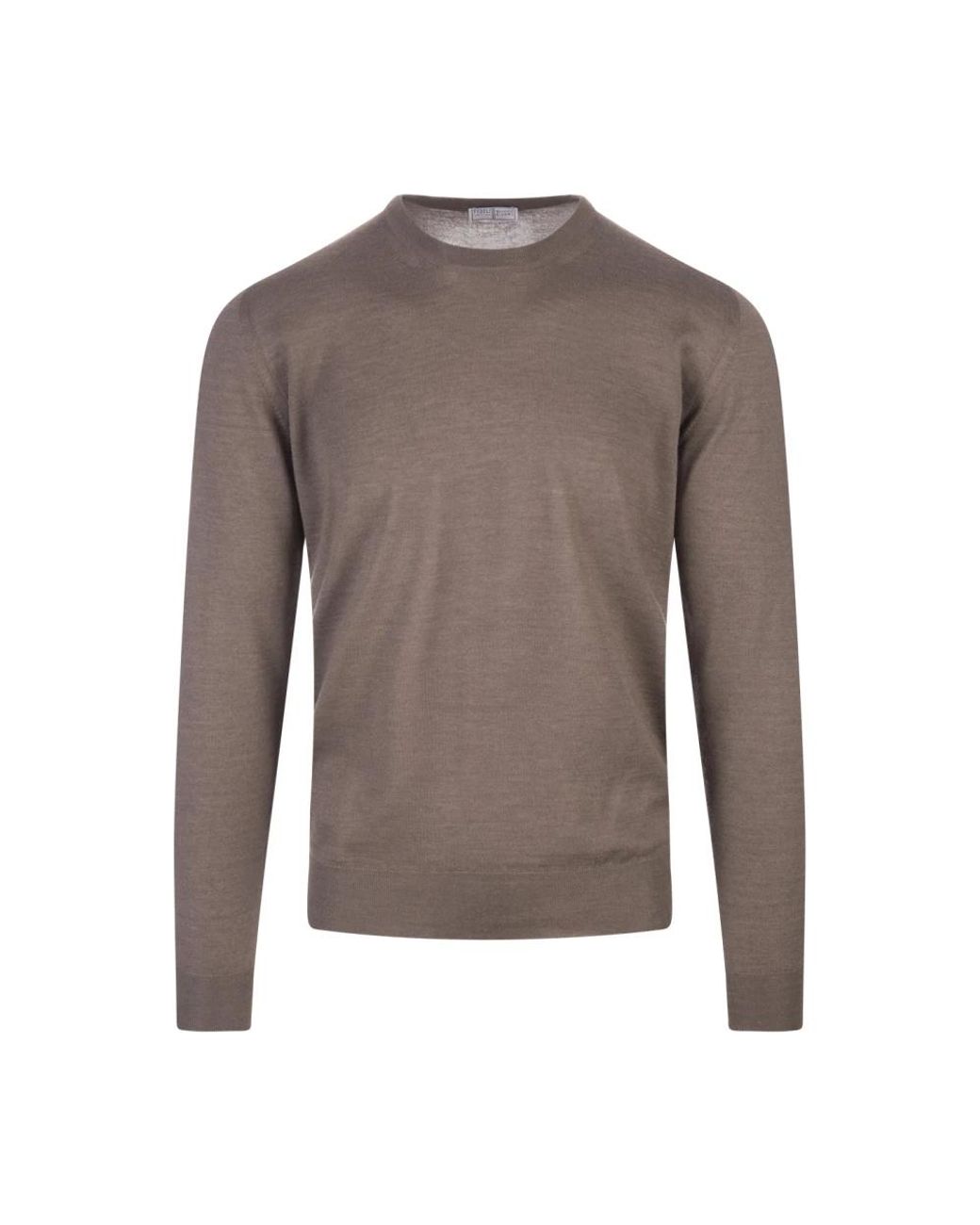 Fedeli Brown Round-Neck Knitwear for men