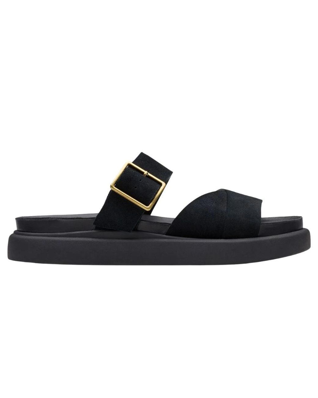Clarks Black Schwarze Mule Sandale
