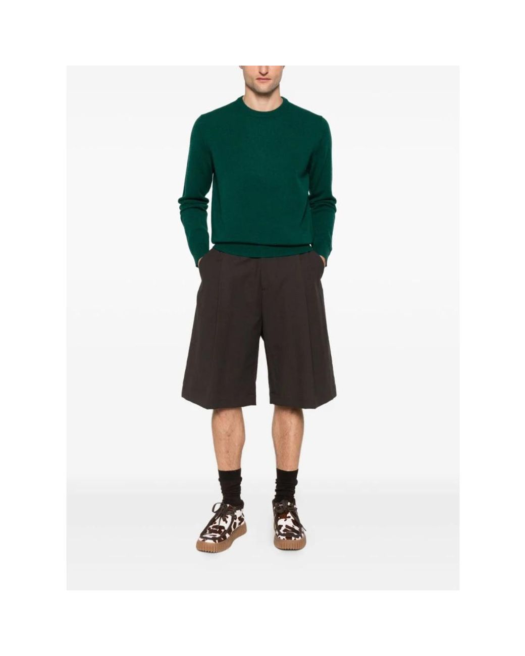 Mc2 Saint Barth Green Round-Neck Knitwear for men