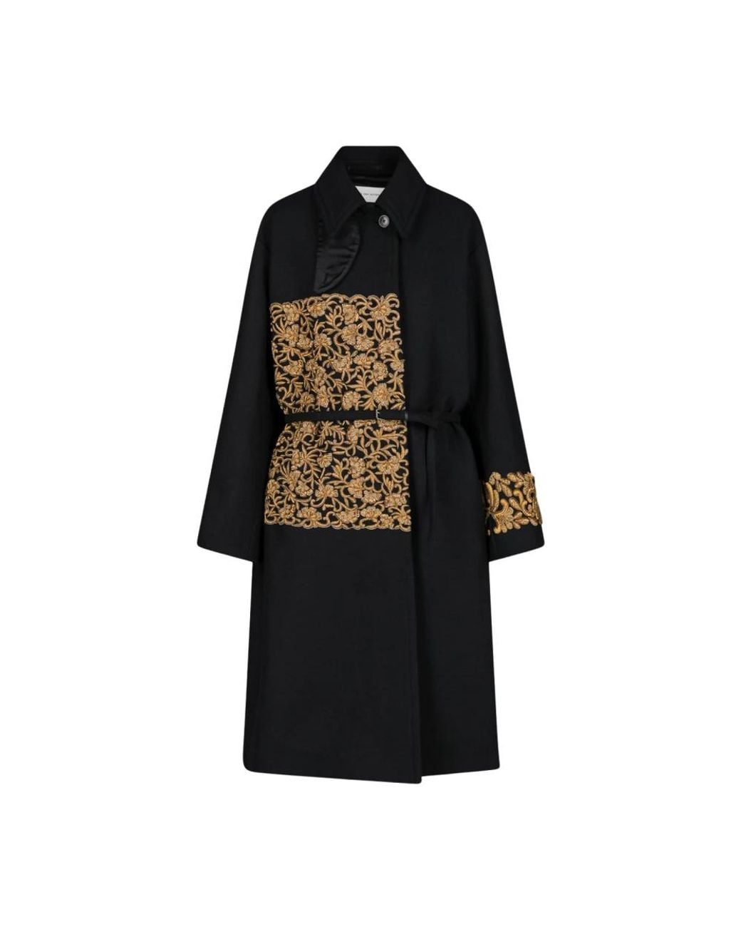Dries Van Noten Single-Breasted Jas in het Black