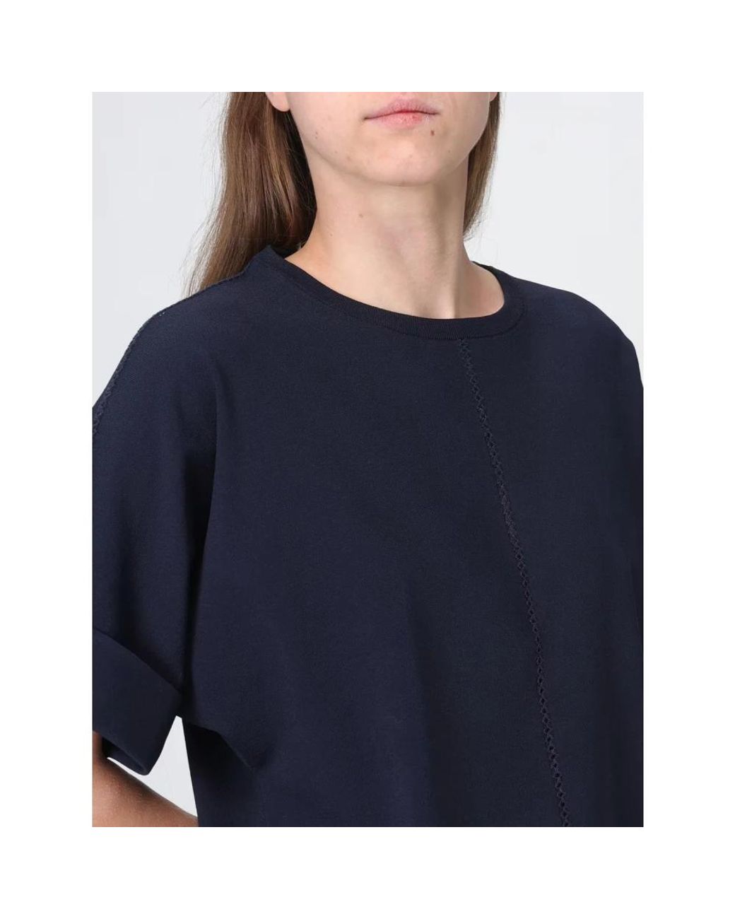 Kangra Blue Round-Neck Knitwear