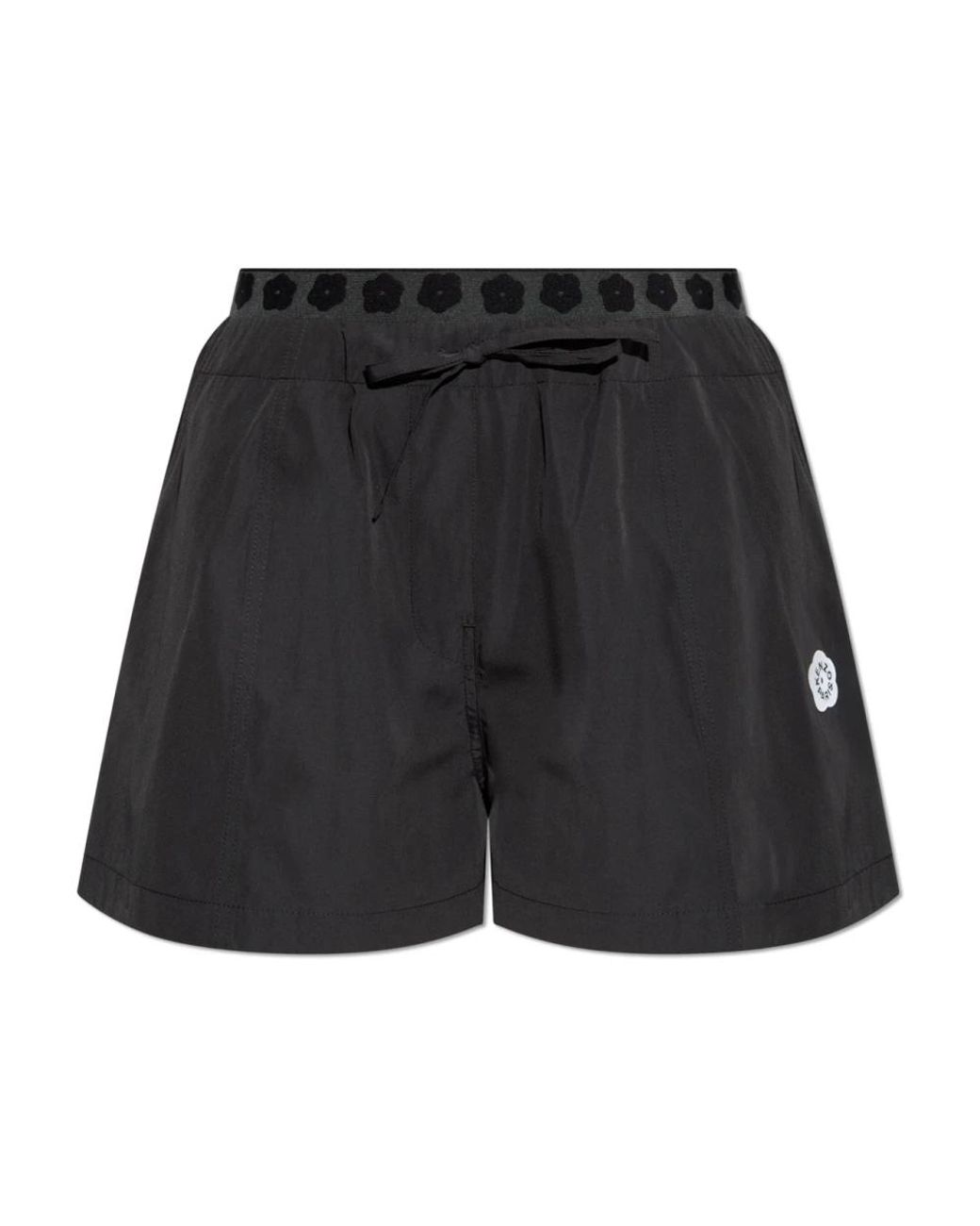 KENZO Black Shorts mit logo-patch