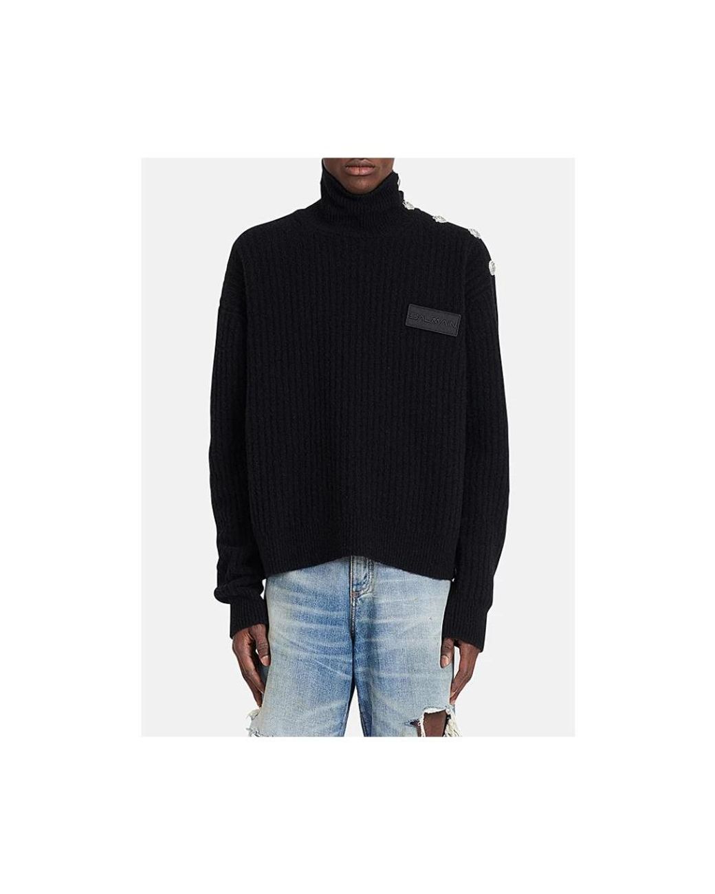 Turtlenecks Balmain de hombre de color Black