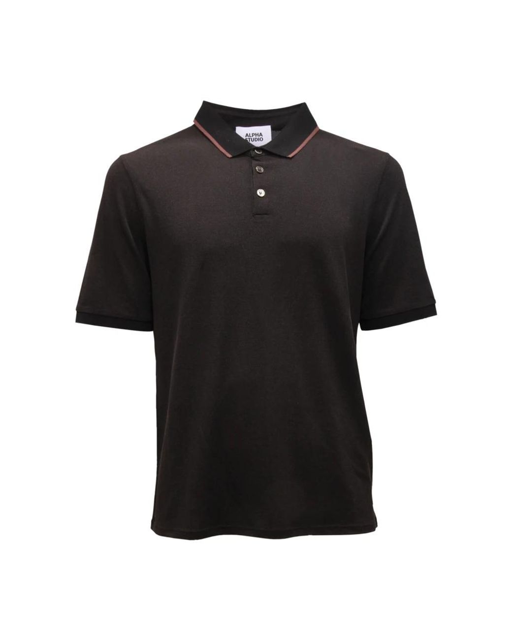 Alpha Studio Tops ,Zwart ,Katoen Zijde/Katoen Shirt in het Black voor heren