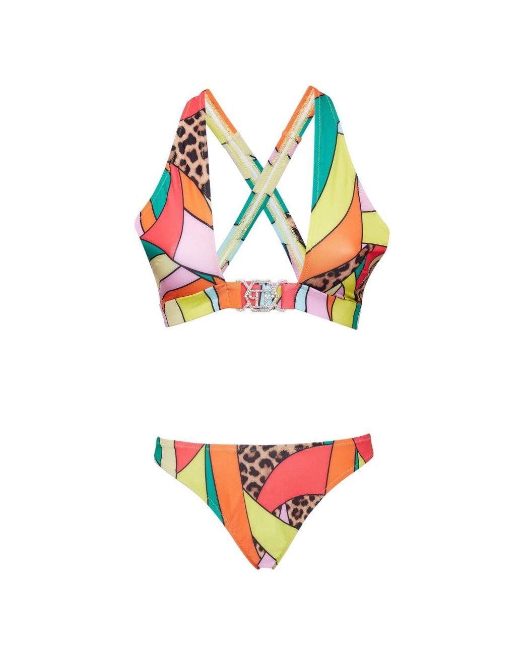 Philipp Plein Bikini Patchwork in het Multicolor