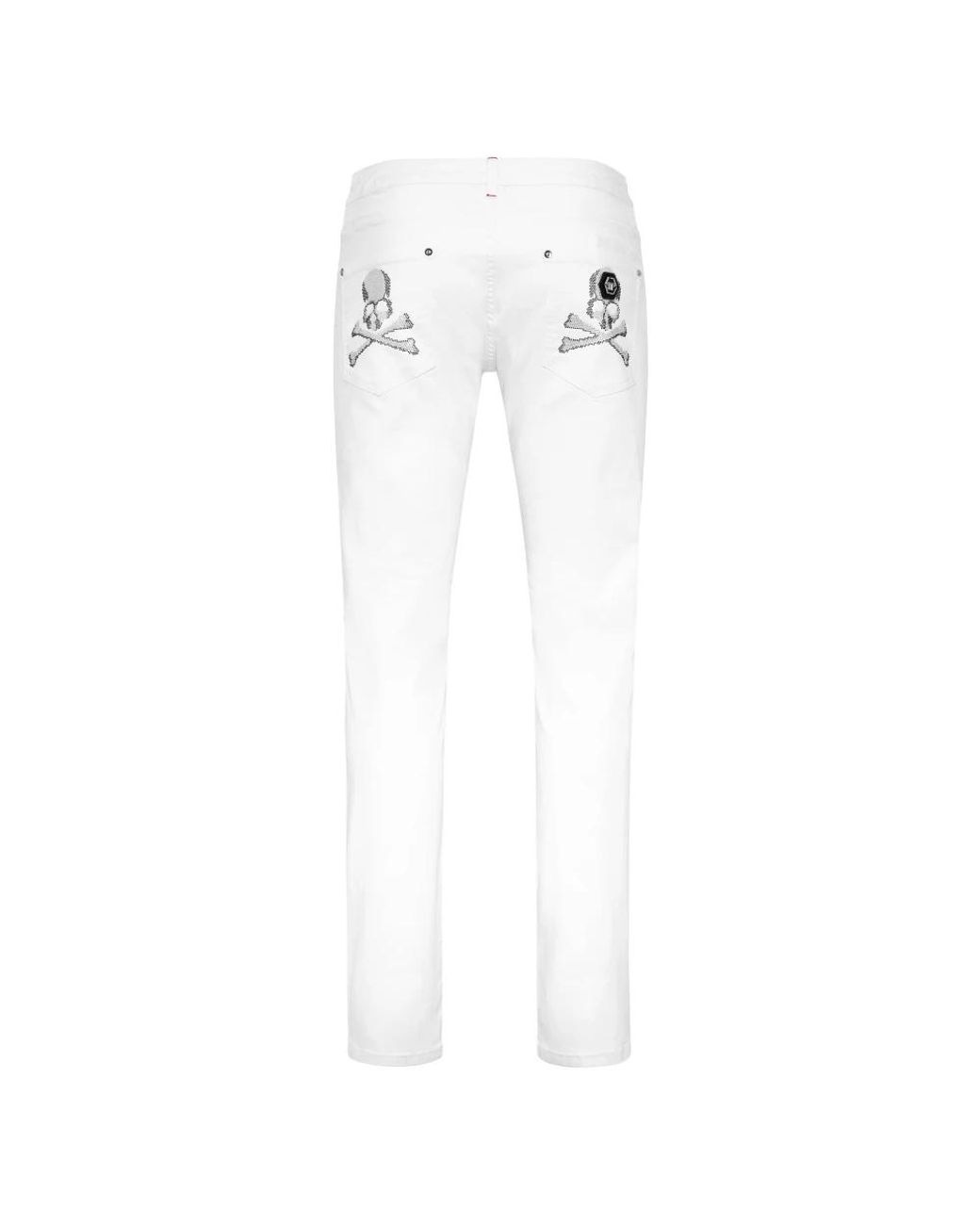 Philipp Plein Denim Hosen Super Straight Cut Skulls in White für Herren