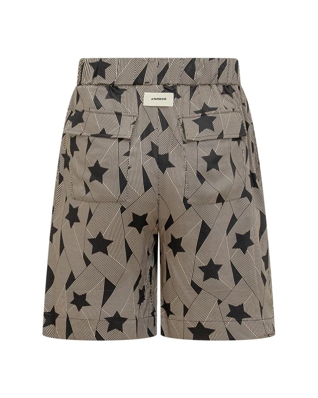 A PAPER KID Gray Casual Shorts for men