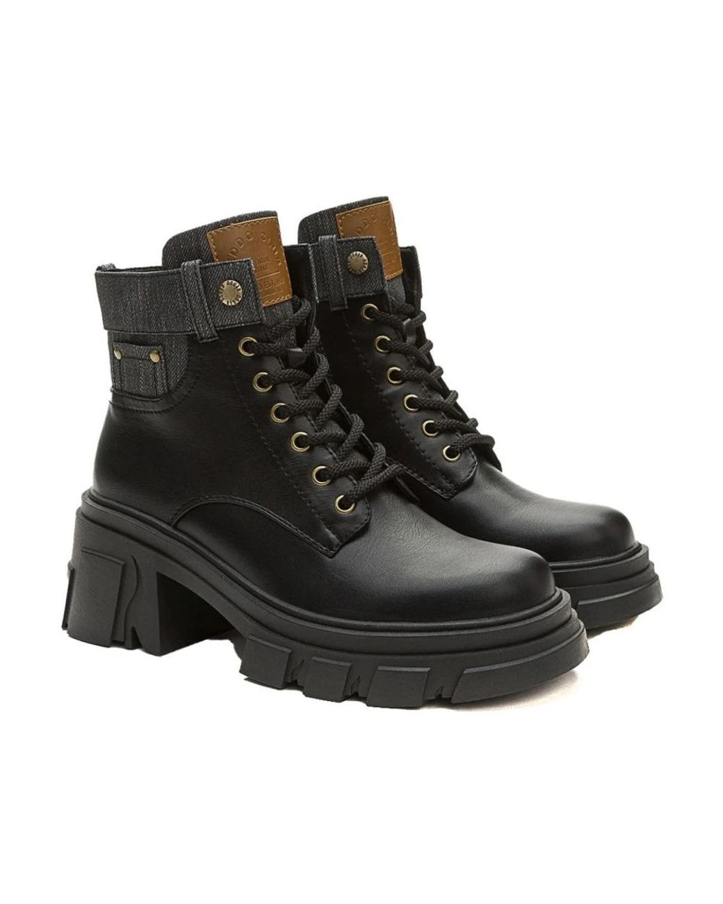 Keddo Black Lace-Up Boots