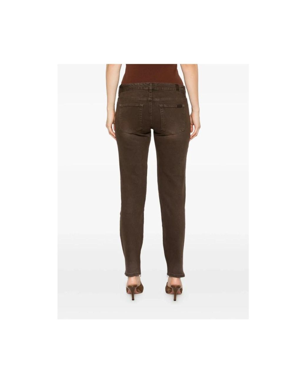 7 For All Mankind Brown Leather Trousers