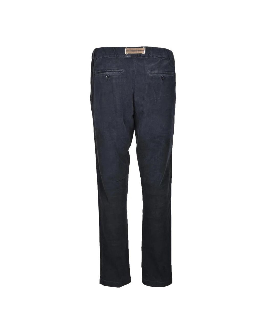 White Sand Blue Straight Trousers for men