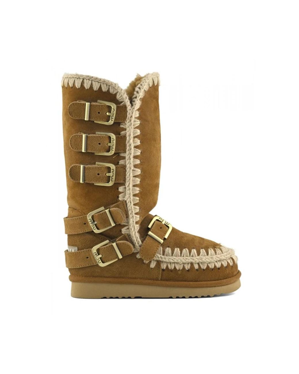 Mou Schoenen ,Bruin ,Wol Eskimo 40 Buckle Straps in het Brown