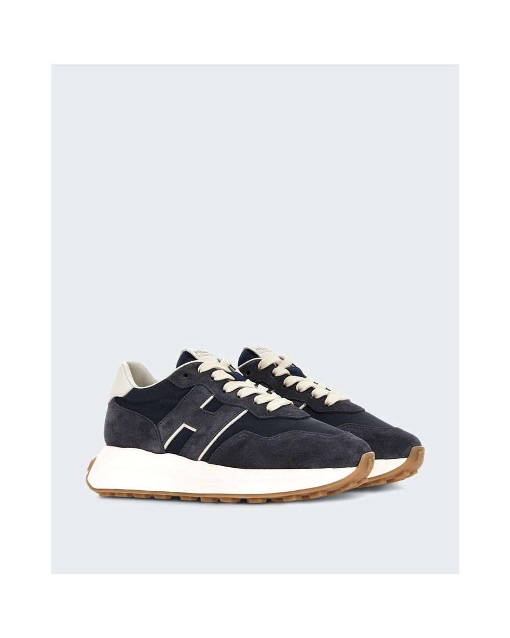 Hogan Blue H641 Chunky Suede Sneakers