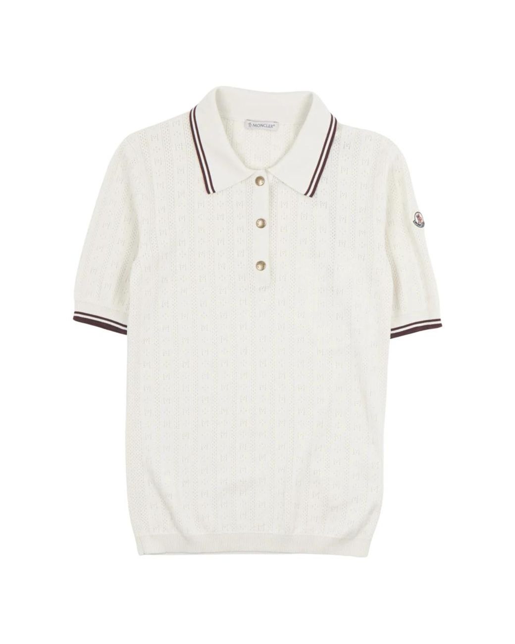 Moncler White Polo Shirts