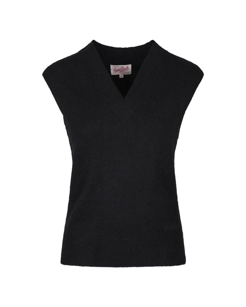 Mc2 Saint Barth Black V-Neck Knitwear