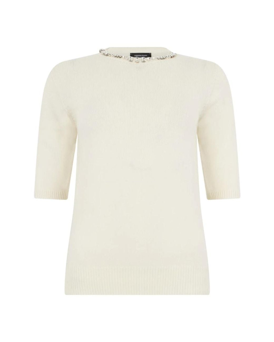Fabiana Filippi White Round-Neck Knitwear