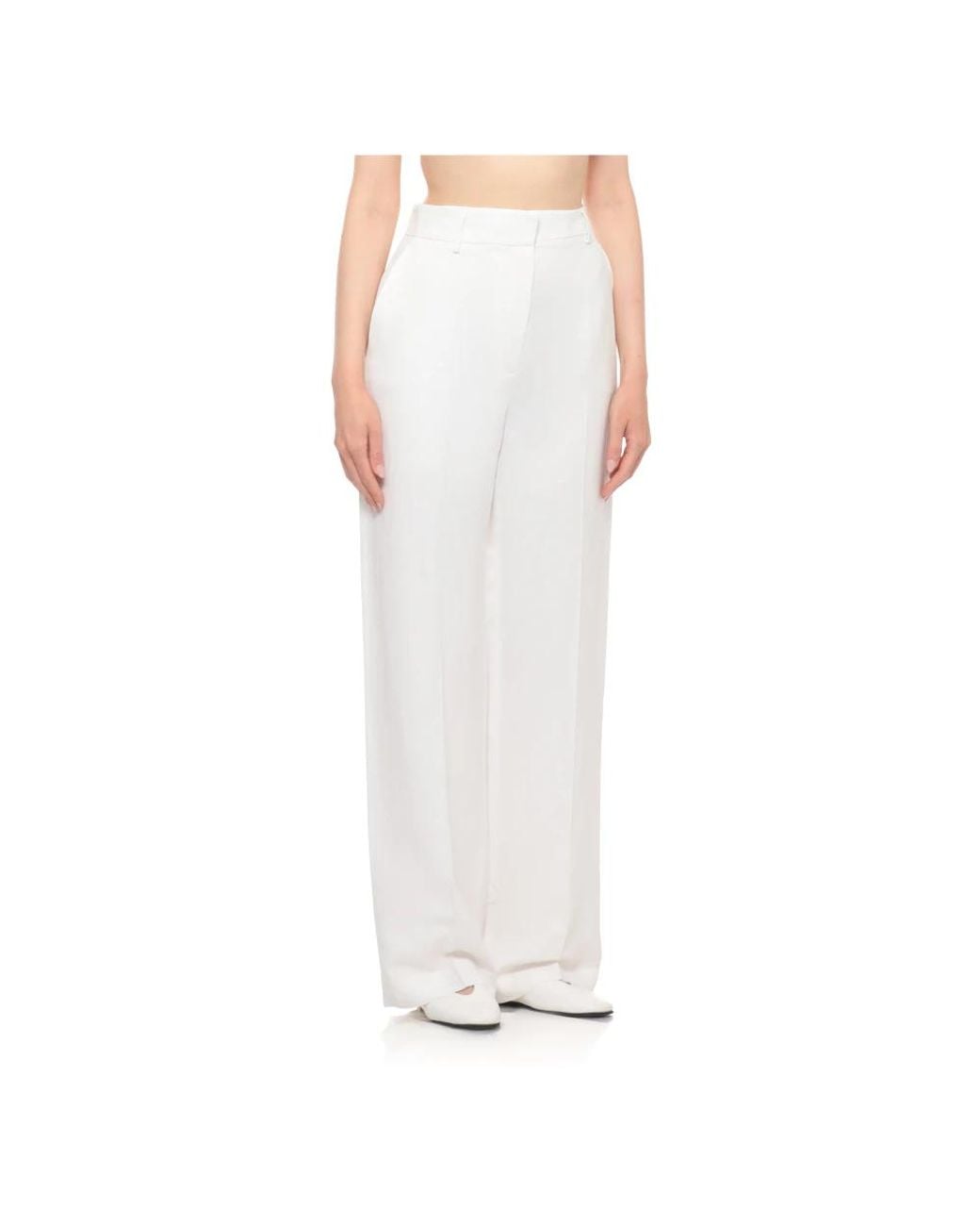 Antonelli White Wide Trousers