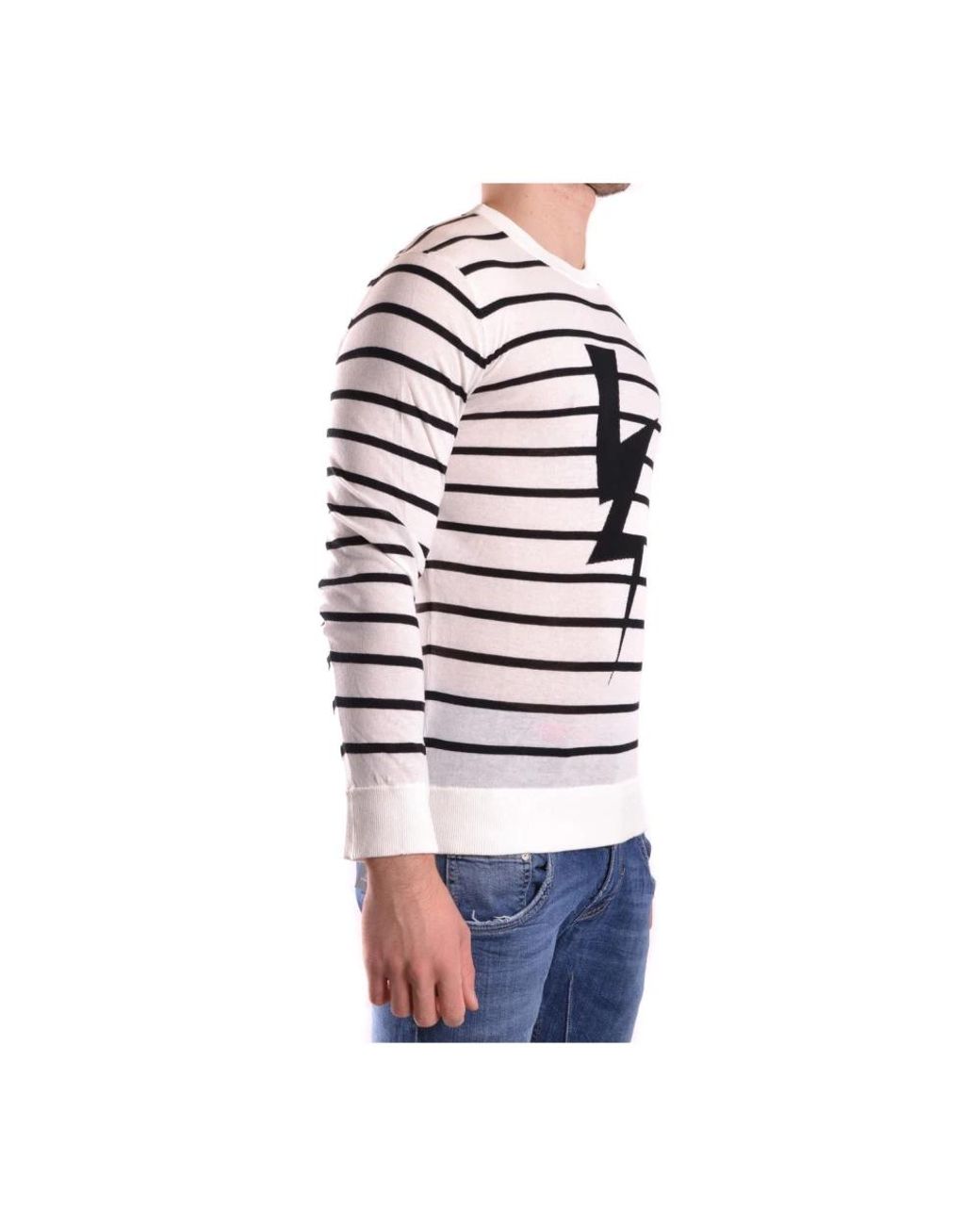 Neil Barrett White Round-Neck Knitwear for men