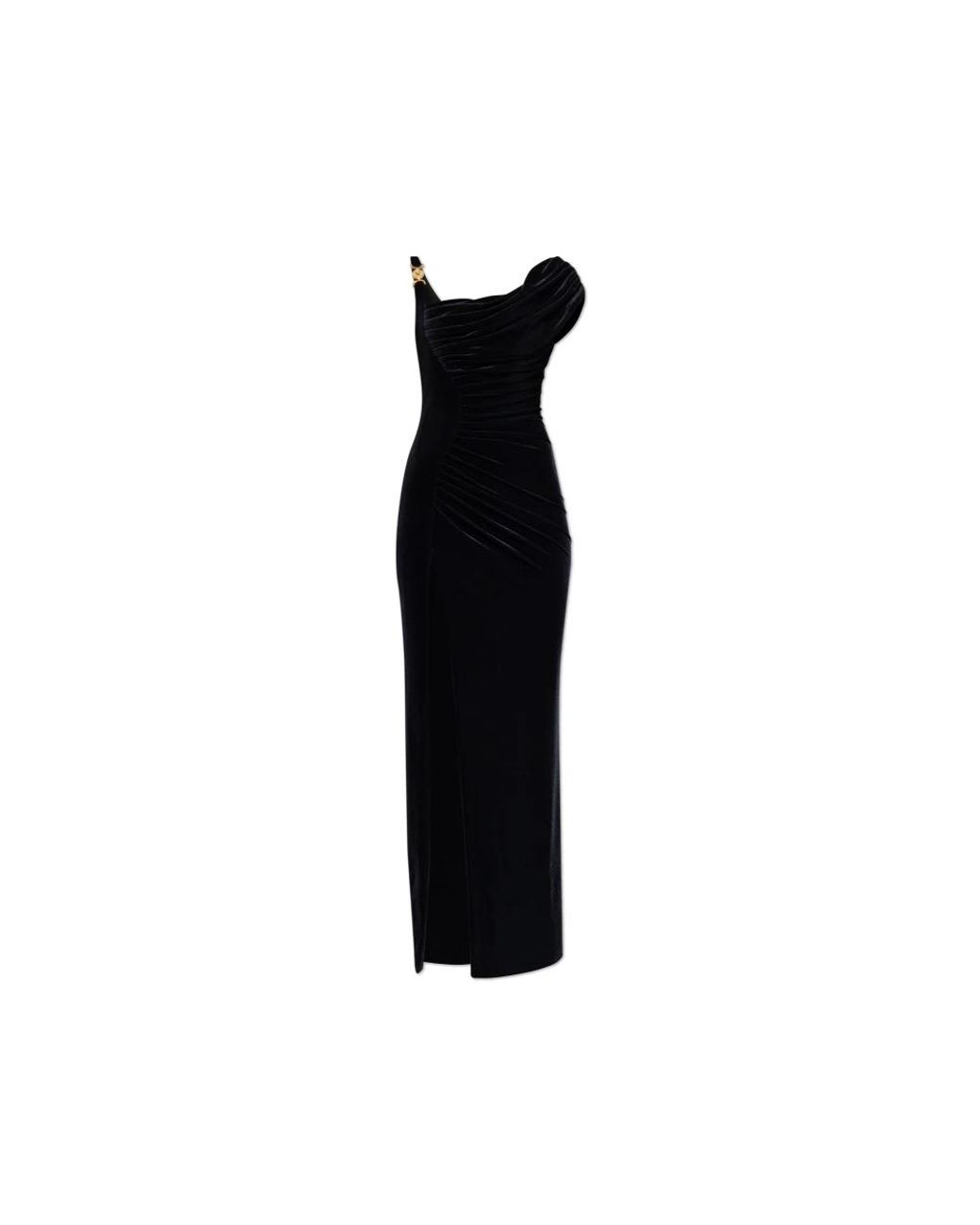 Versace Fluwelen Jurk Met Drapering in het Black