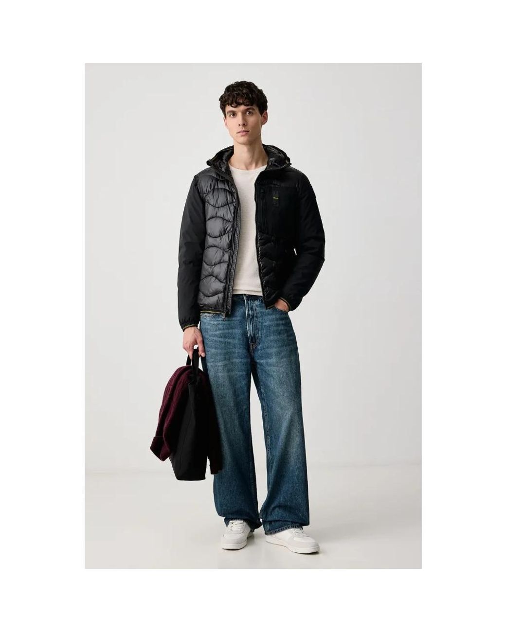Down Jackets Blauer de hombre de color Black