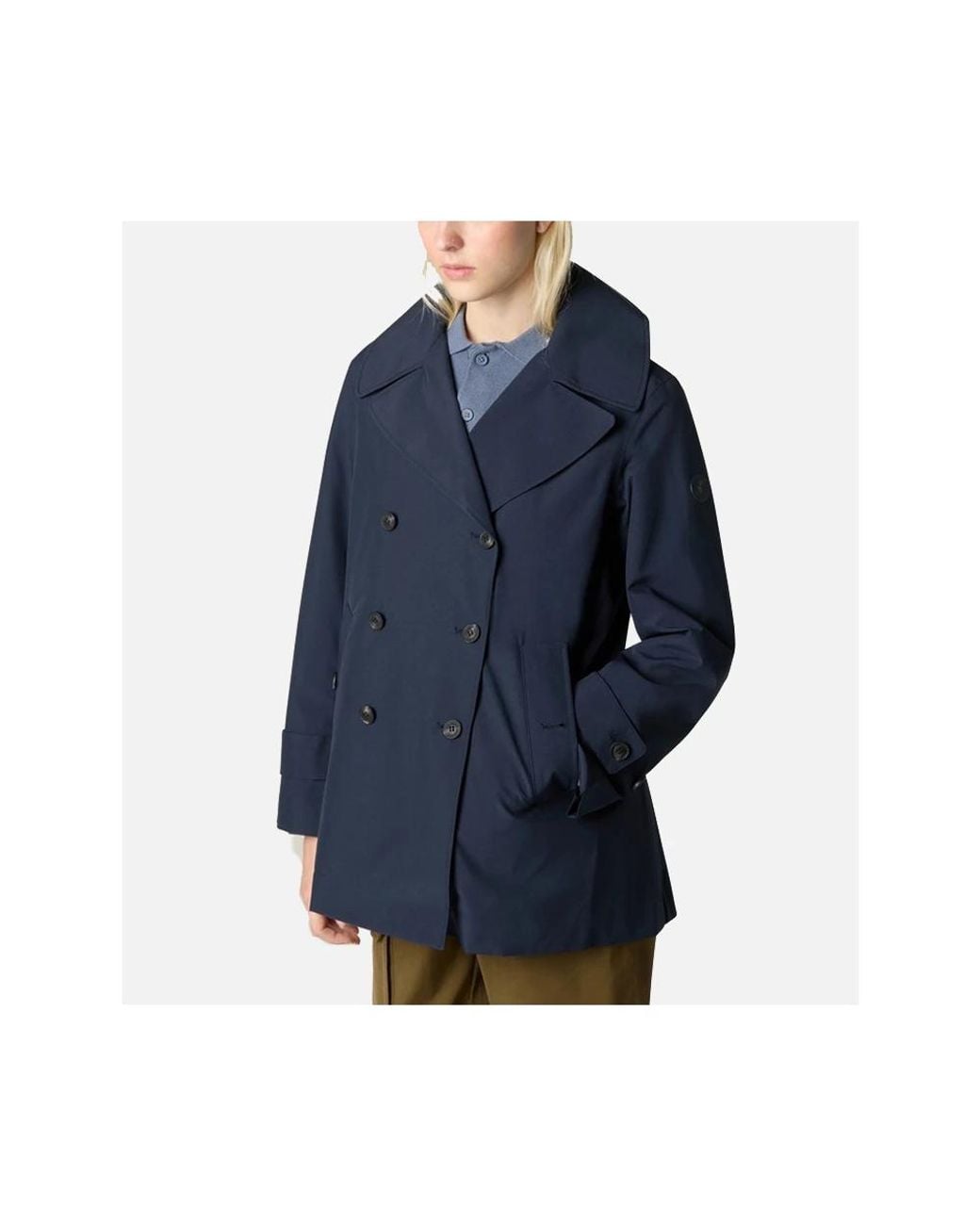 Save The Duck Blue Double-Breasted Coats