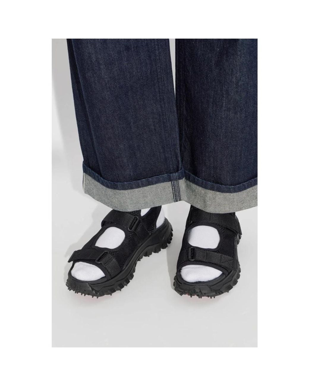 Moncler Black Flat Sandals