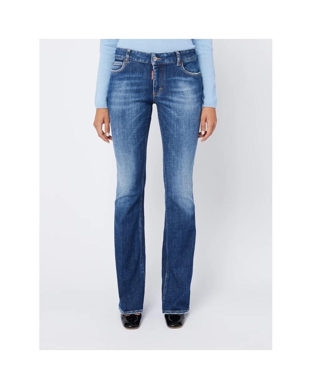 DSquared² Jeans ,Blauw ,Katoen Donkerblauwe Vervaagde Jeans Vrouwen in het Blue