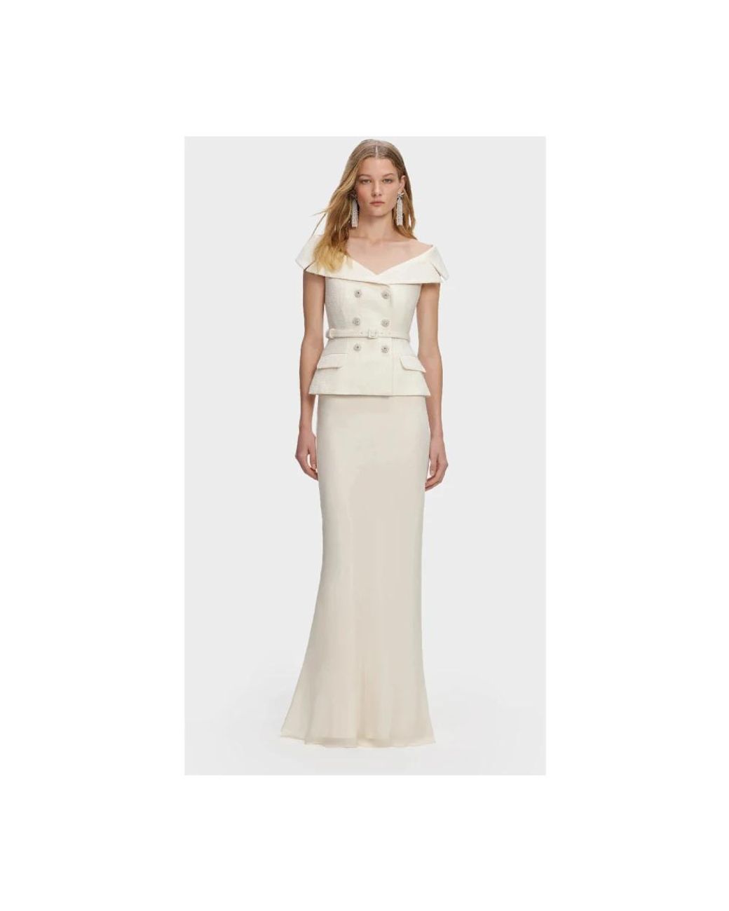 Maxi Dresses Self-Portrait de color White