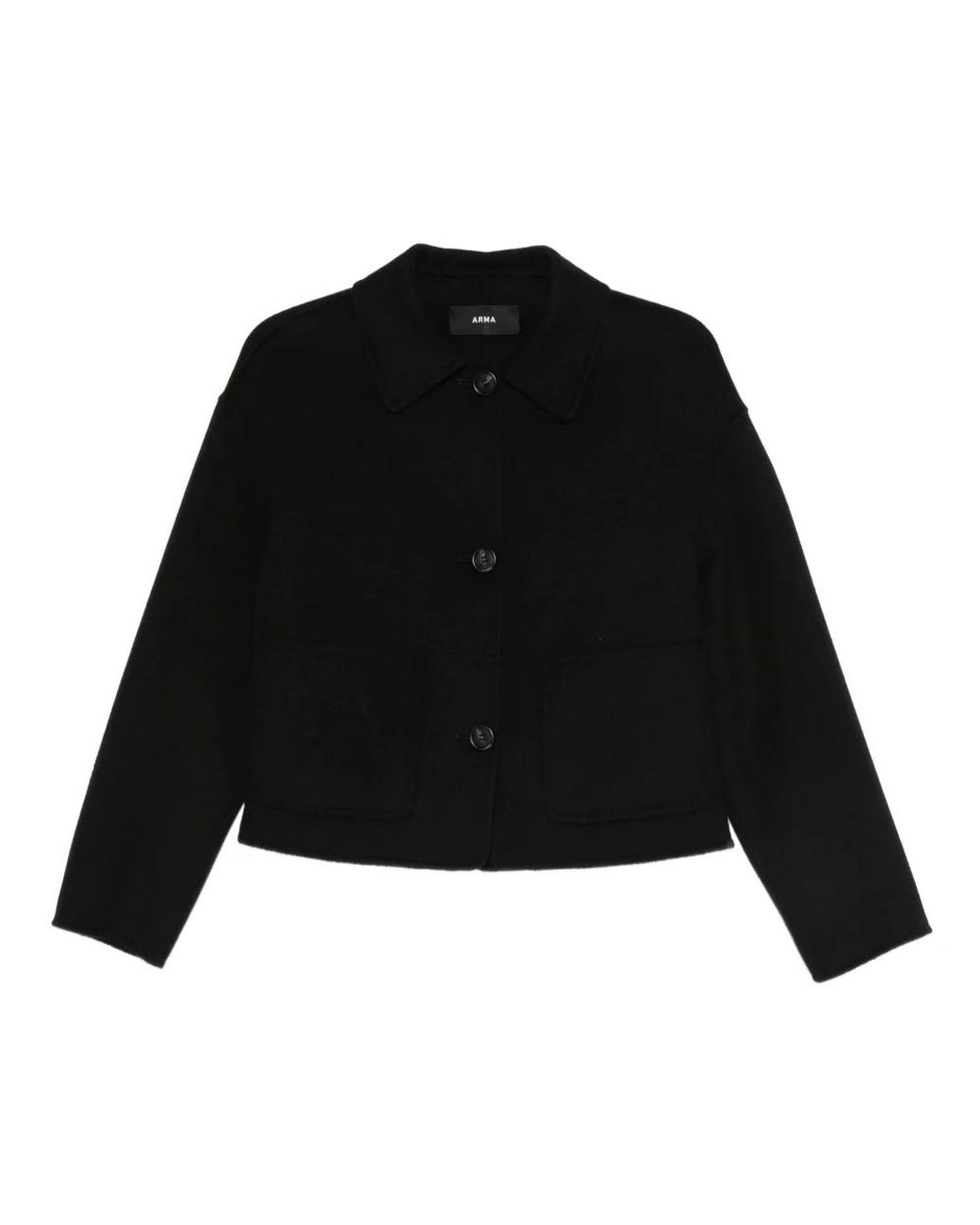 Arma Jassen ,Zwart ,Wol Kerry Cropped Jacket in het Black