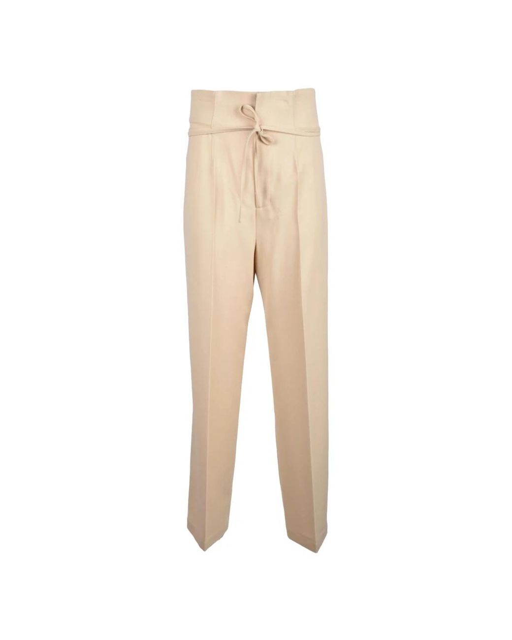 Erika Cavallini Semi Couture Natural Straight Trousers
