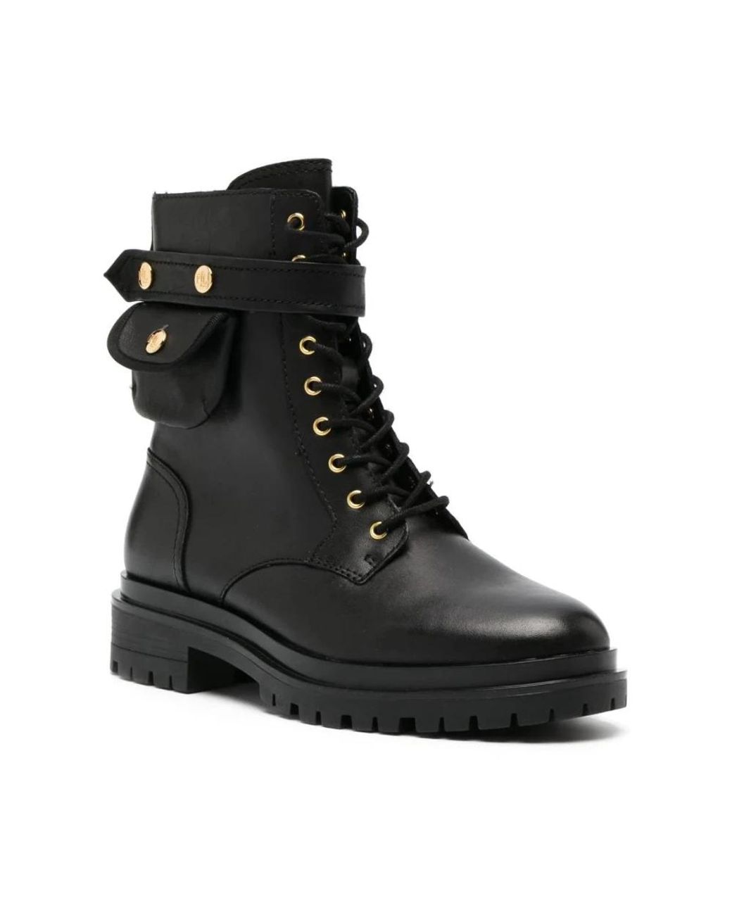 Ralph Lauren Black Lace-Up Boots