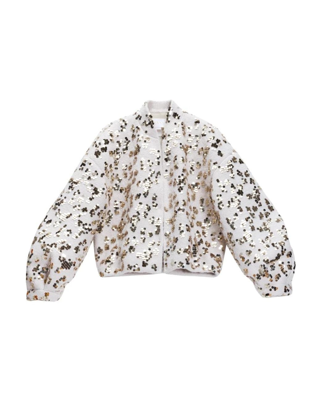 Genny Jassen ,Veelkleurig ,Wol Bomber Paillettes in het White