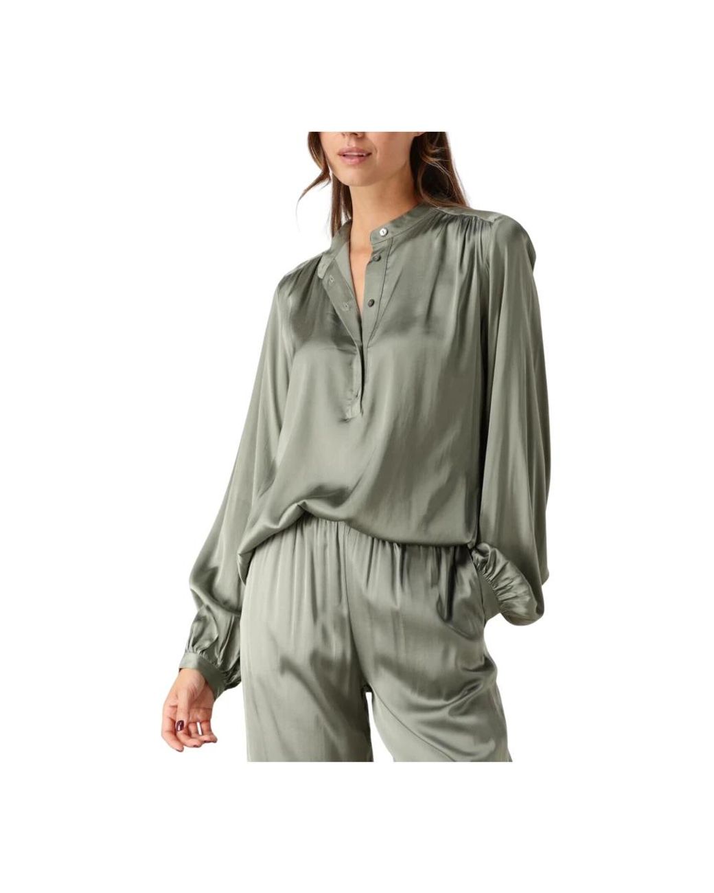 Amaya Amsterdam Overhemden ,Groen ,Groene Jip Blouse in het Green