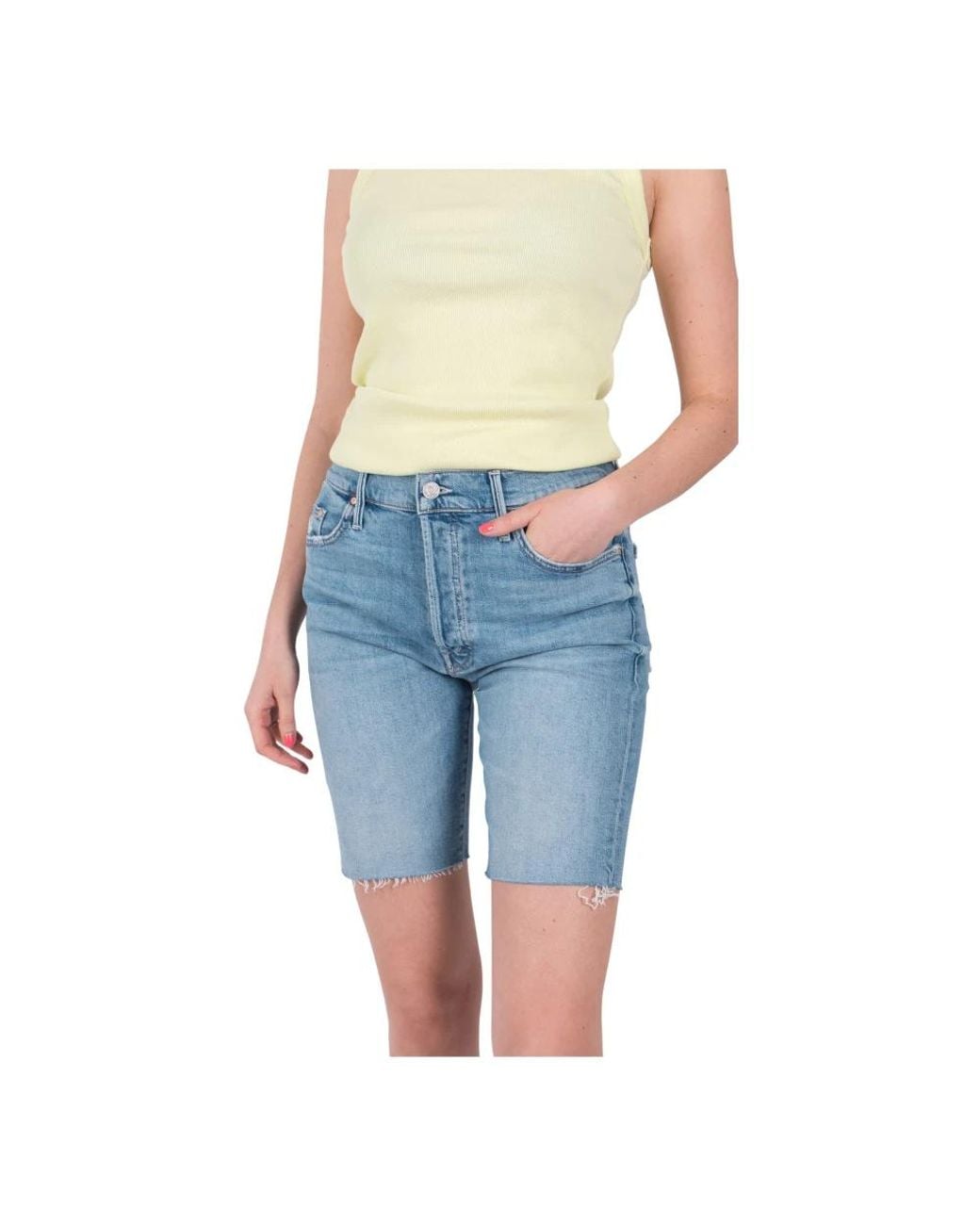 Mother Blue Denim Shorts