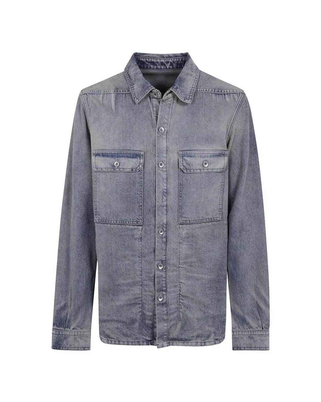 Rick Owens Denim Outershirt Jacket in het Blue voor heren