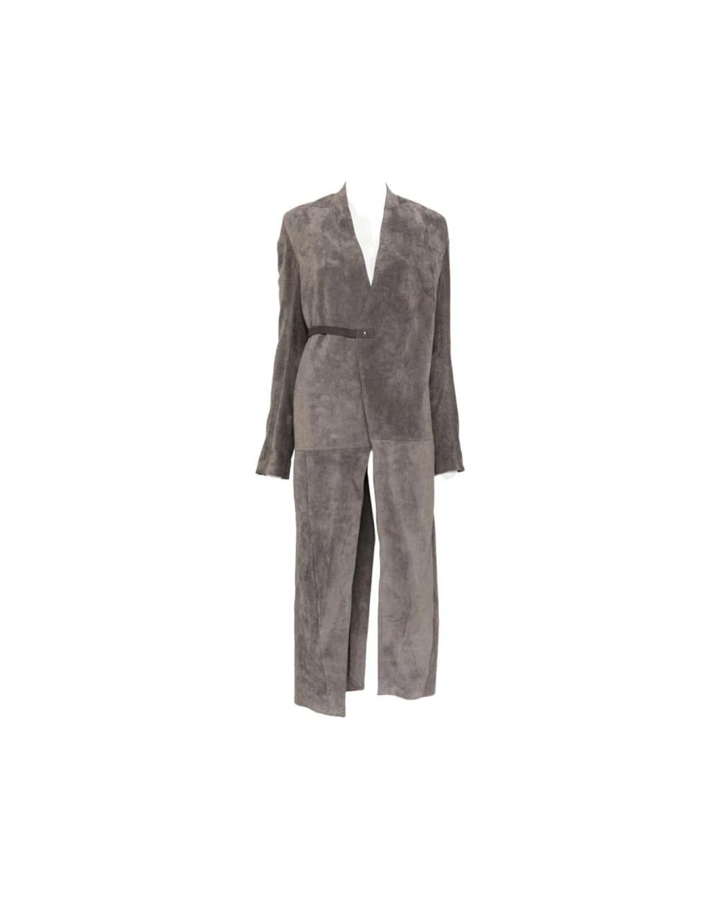 Rick Owens Gray Belted Coats