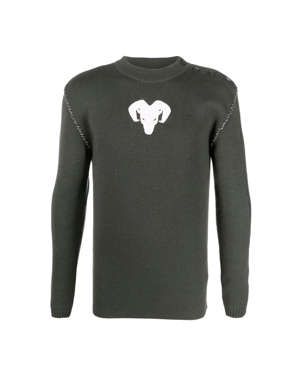 Maison Margiela Green Round-Neck Knitwear for men