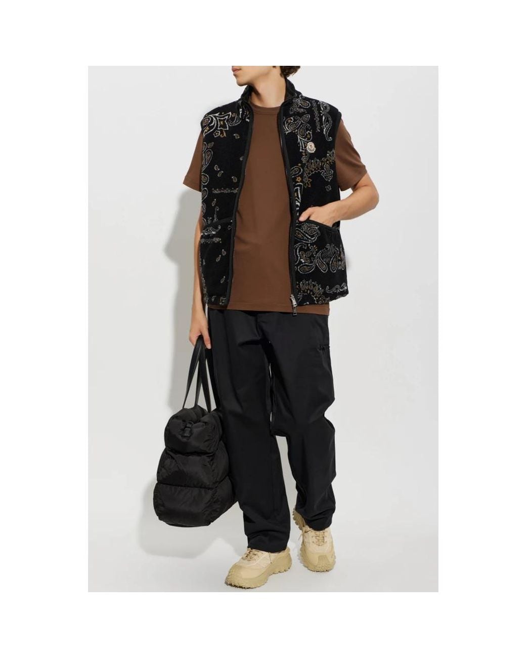 Moncler Black Straight Trousers for men
