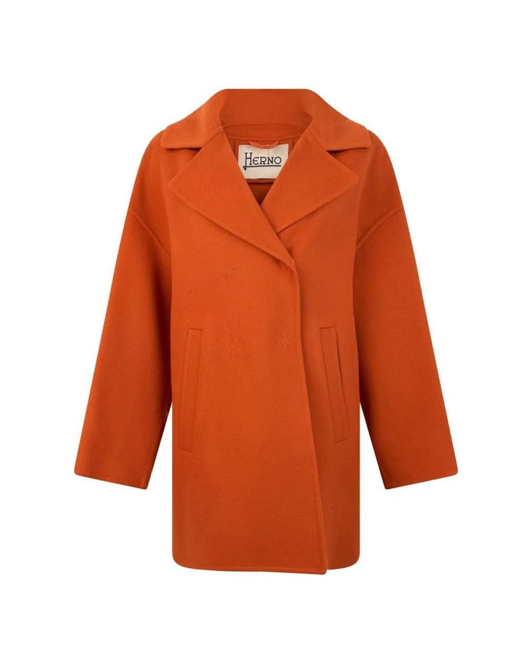 Double-Breasted Coats di Herno in Orange