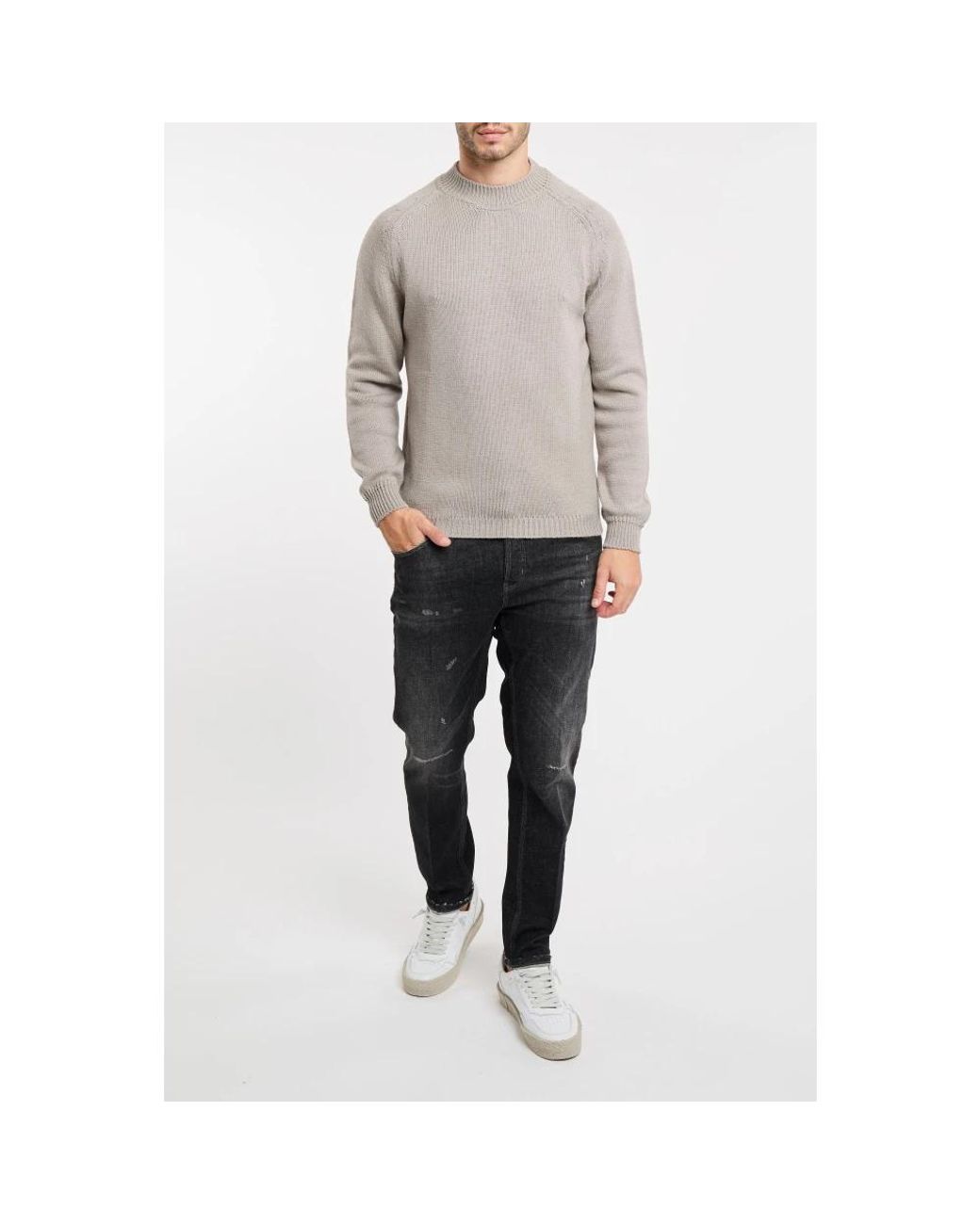 Daniele Fiesoli Gray Round-Neck Knitwear for men