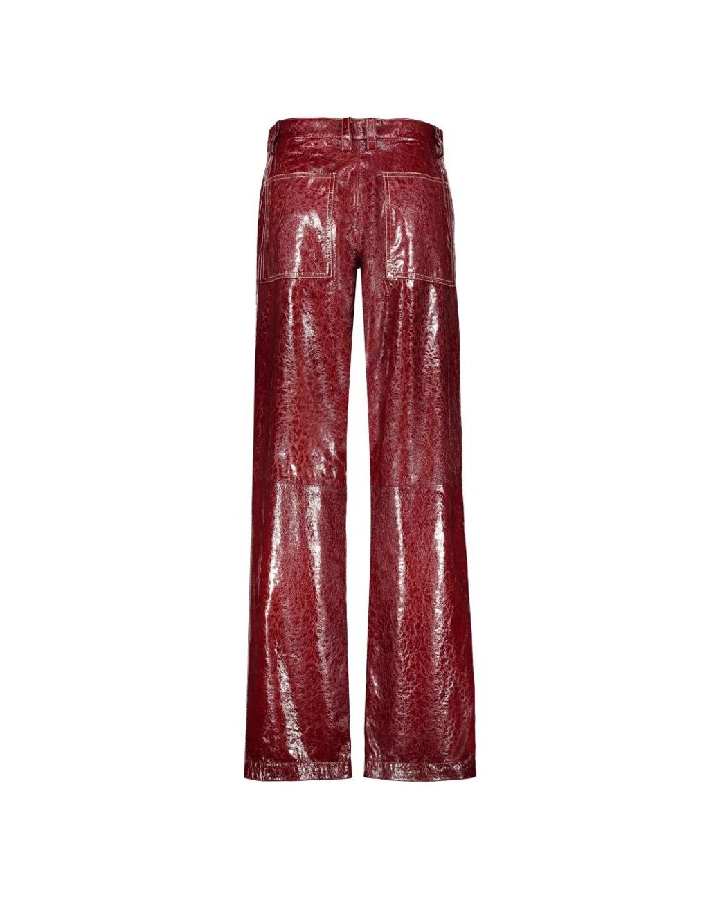 Missoni Red Leather Trousers
