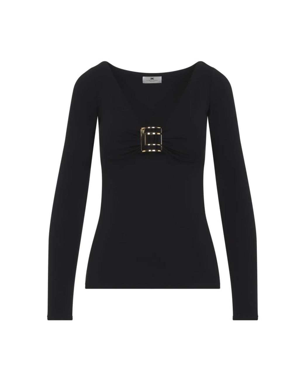 Elisabetta Franchi Black Long Sleeve T-Shirts