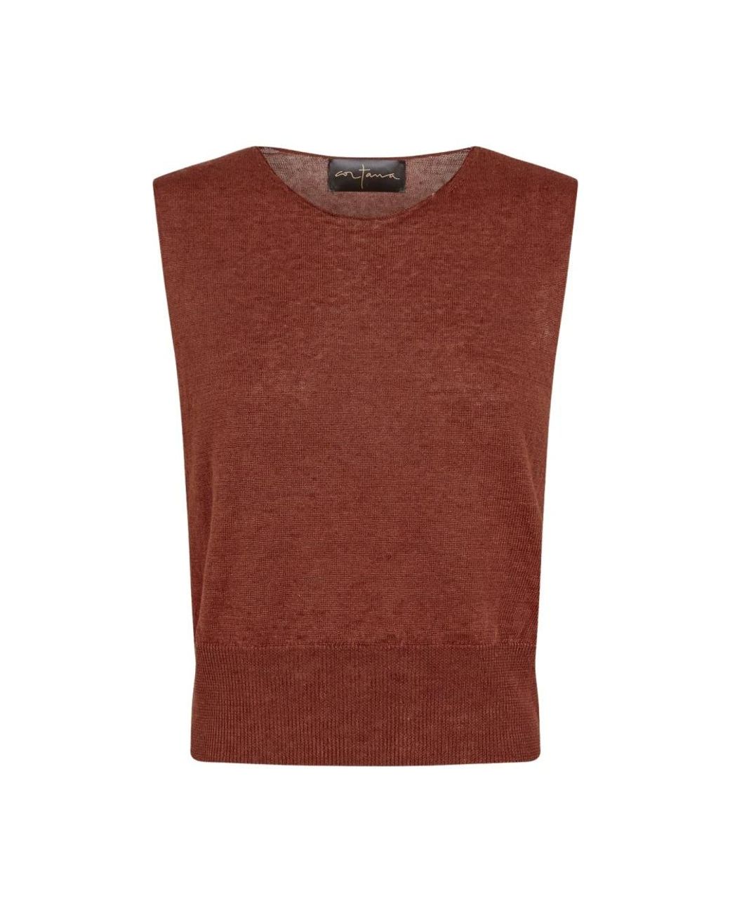 Cortana Brown Sleeveless Tops