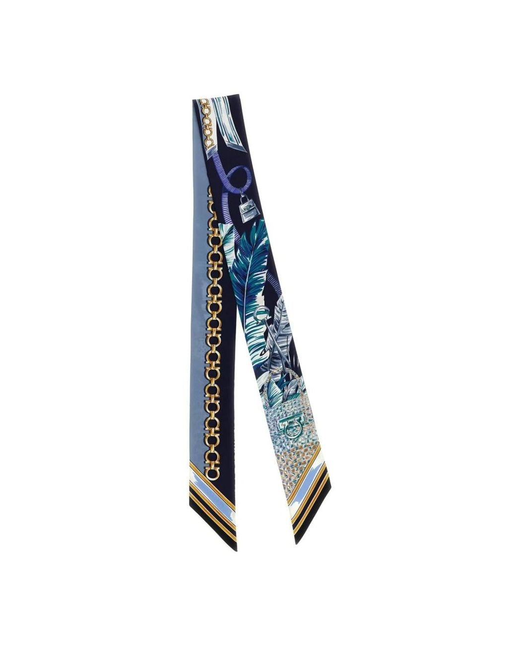 Ferragamo Blue Silk Scarves