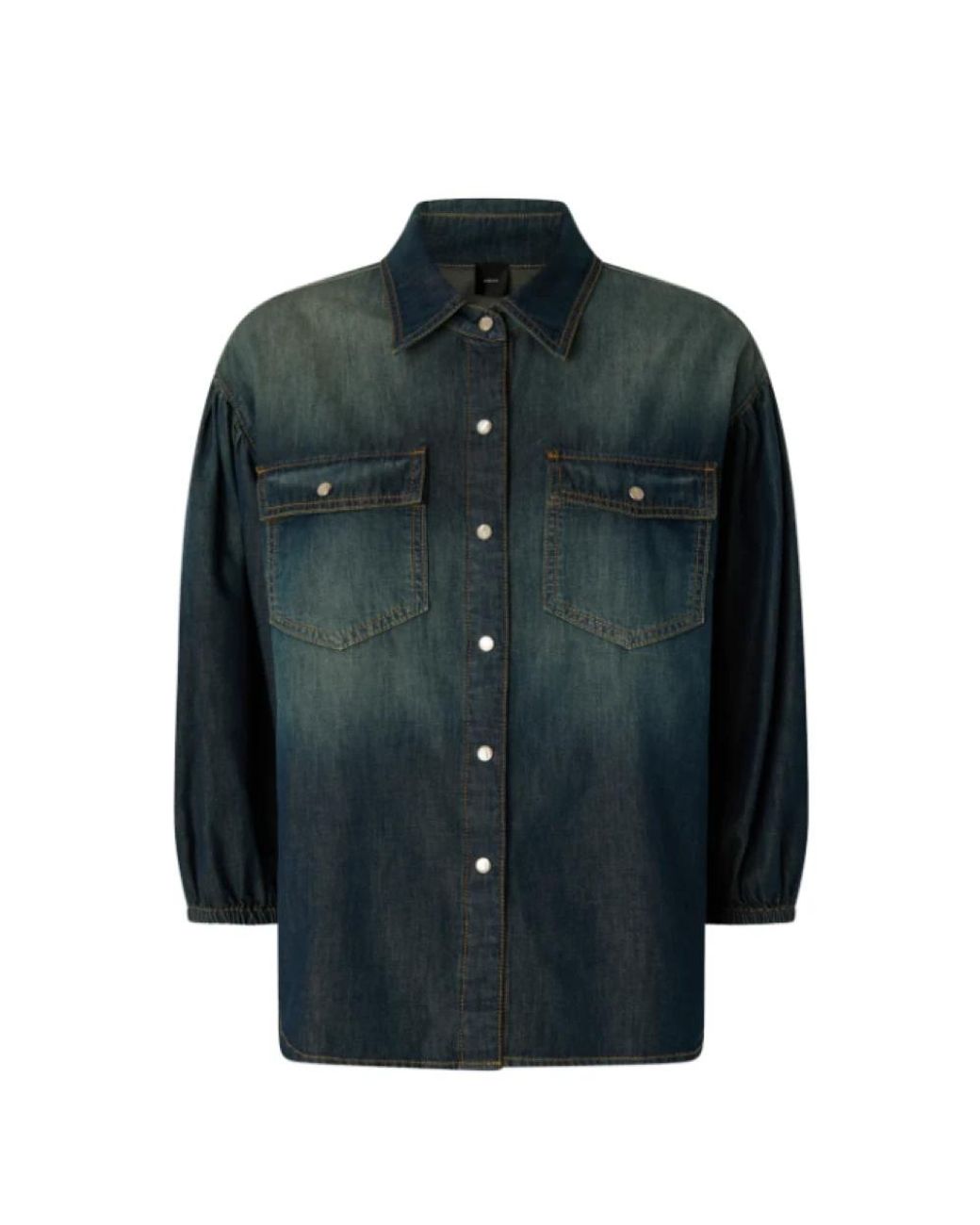 Pinko Green Denim Shirts