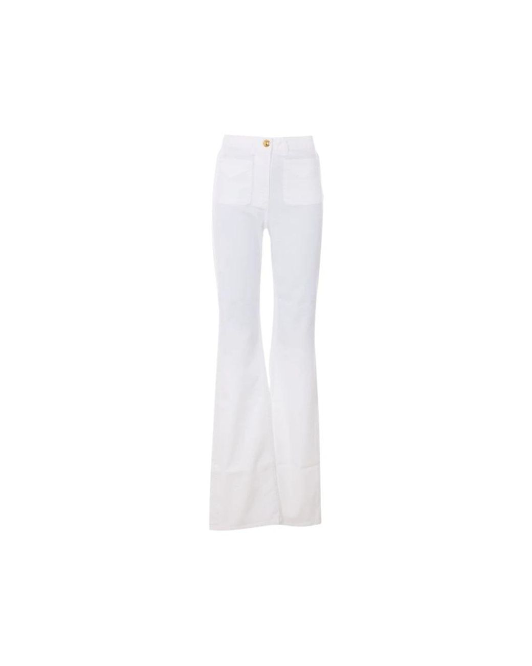 Elisabetta Franchi White Flare Jeans